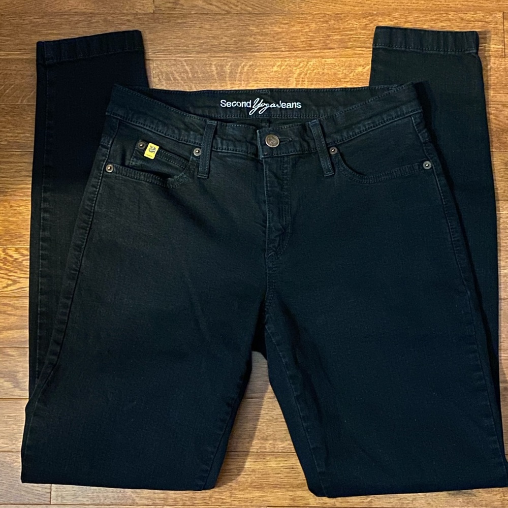 Second Yoga Jeans Women’s Black Stretch Pants Size 28 (Tape W29 / L30.5”)